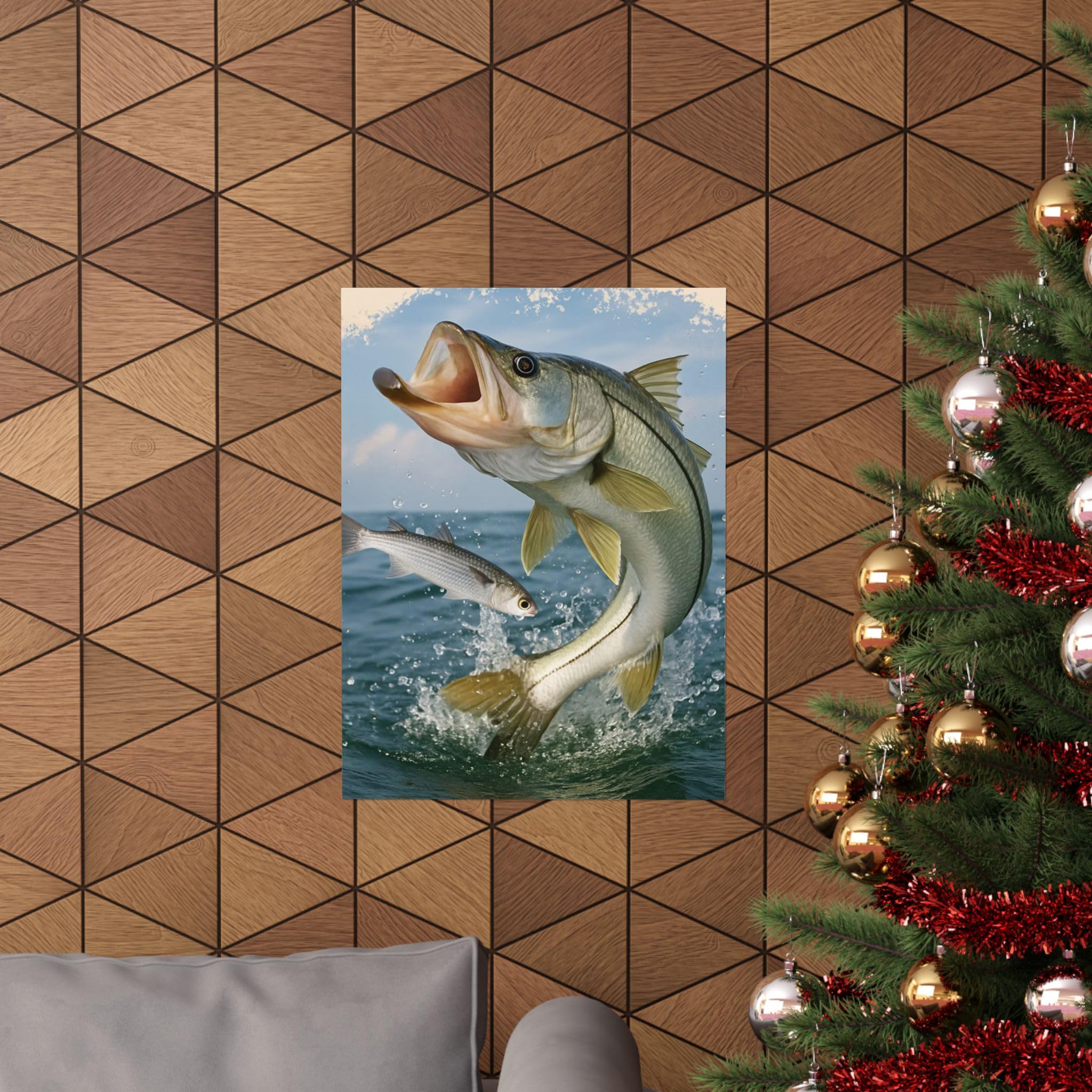 Snook Life Original Art - Jumping Snook Fish Poster | Matte Vertical Fishing Wall Art