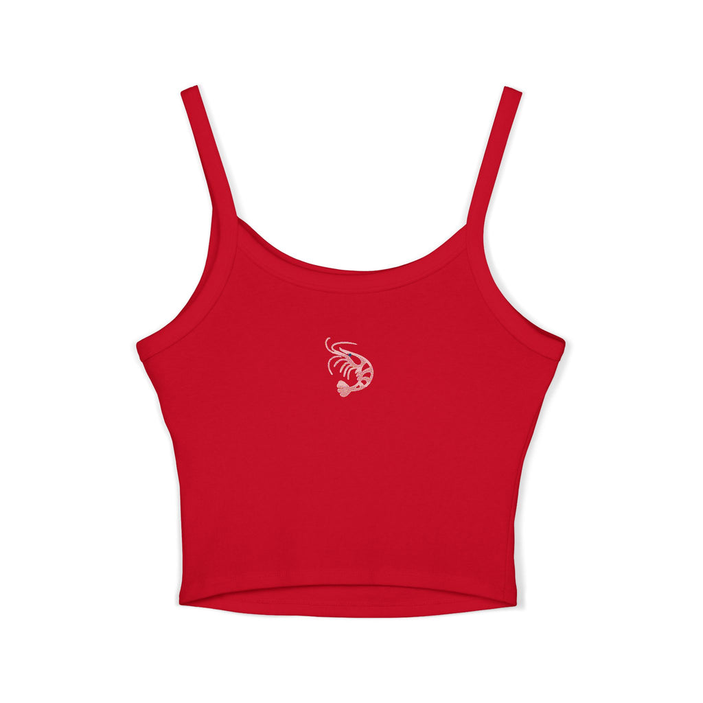 Snook Life® - Women's Spaghetti Strap Tank Top — Minimal Pink Shrimp Graphic