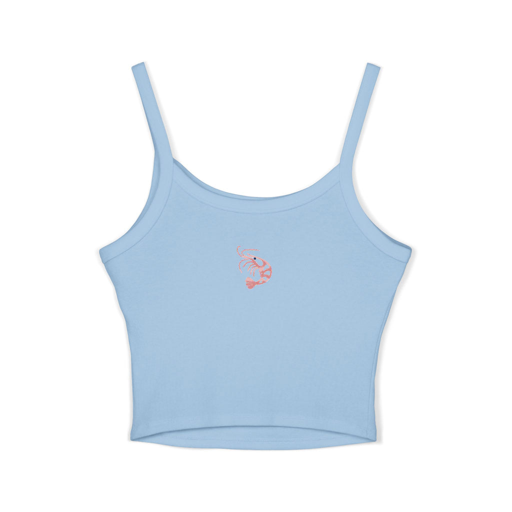Snook Life® - Women's Spaghetti Strap Tank Top — Minimal Pink Shrimp Graphic
