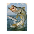 Snook Life Original Art - Jumping Snook Fish Poster | Matte Vertical Fishing Wall Art