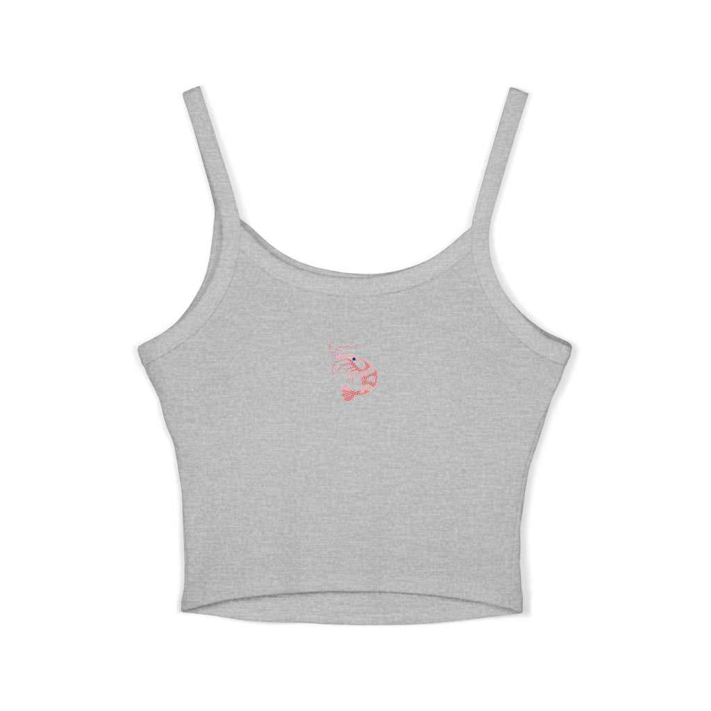 Snook Life® - Women's Spaghetti Strap Tank Top — Minimal Pink Shrimp Graphic