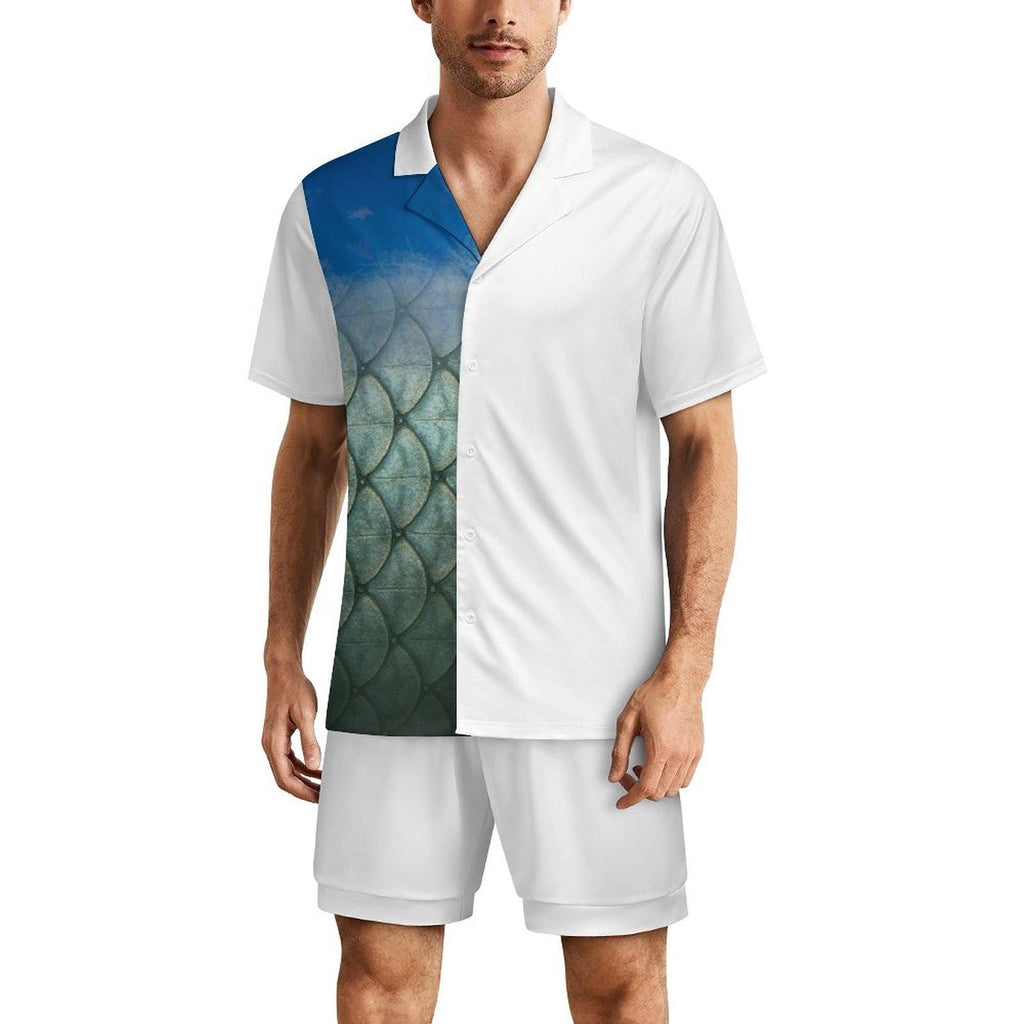 Men’s Ice Silk Pajama Set | Snook Life® All‑Over Print Cooling Sleepwear Lounge Set